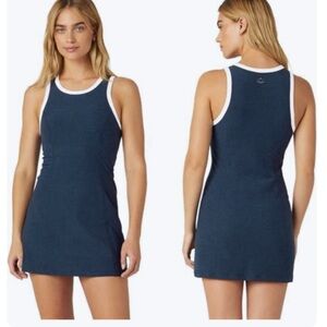 NEW Beyond Yoga Tank Dress Navy Blue w/ White Trim
